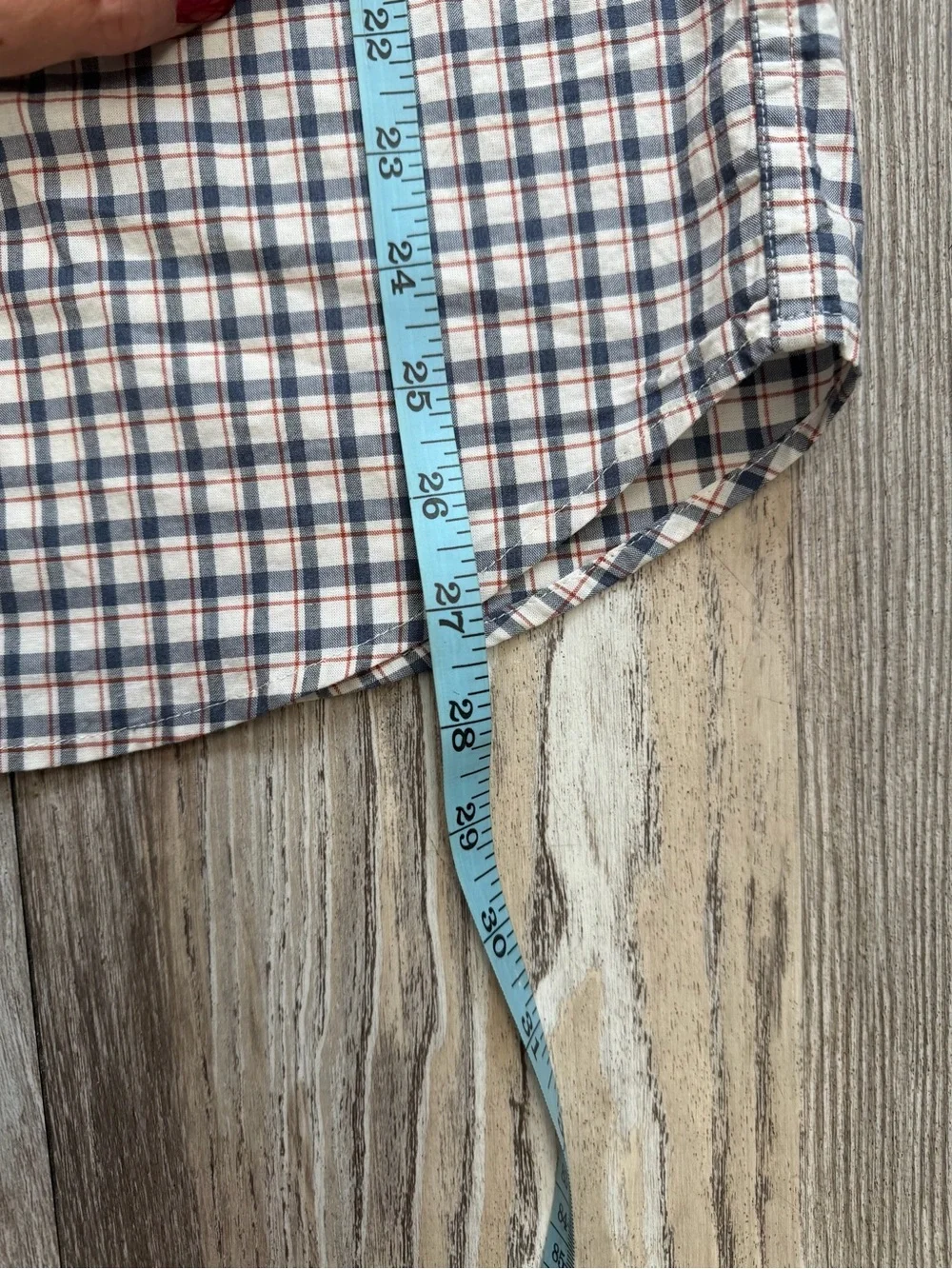 J CREW Slim Untucked Men’s Button-Down Plaid Shirt - Blue & Red